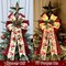 2 Pcs Prelit Christmas Bows Decor with 20 Lights, Santa Bells Black Red Buffalo Plaid Xmas Bows 20" by 11" Christmas Tree Wreaths Garland Bow Battery Powered Christmas Decorations Home Indoor Outdoor